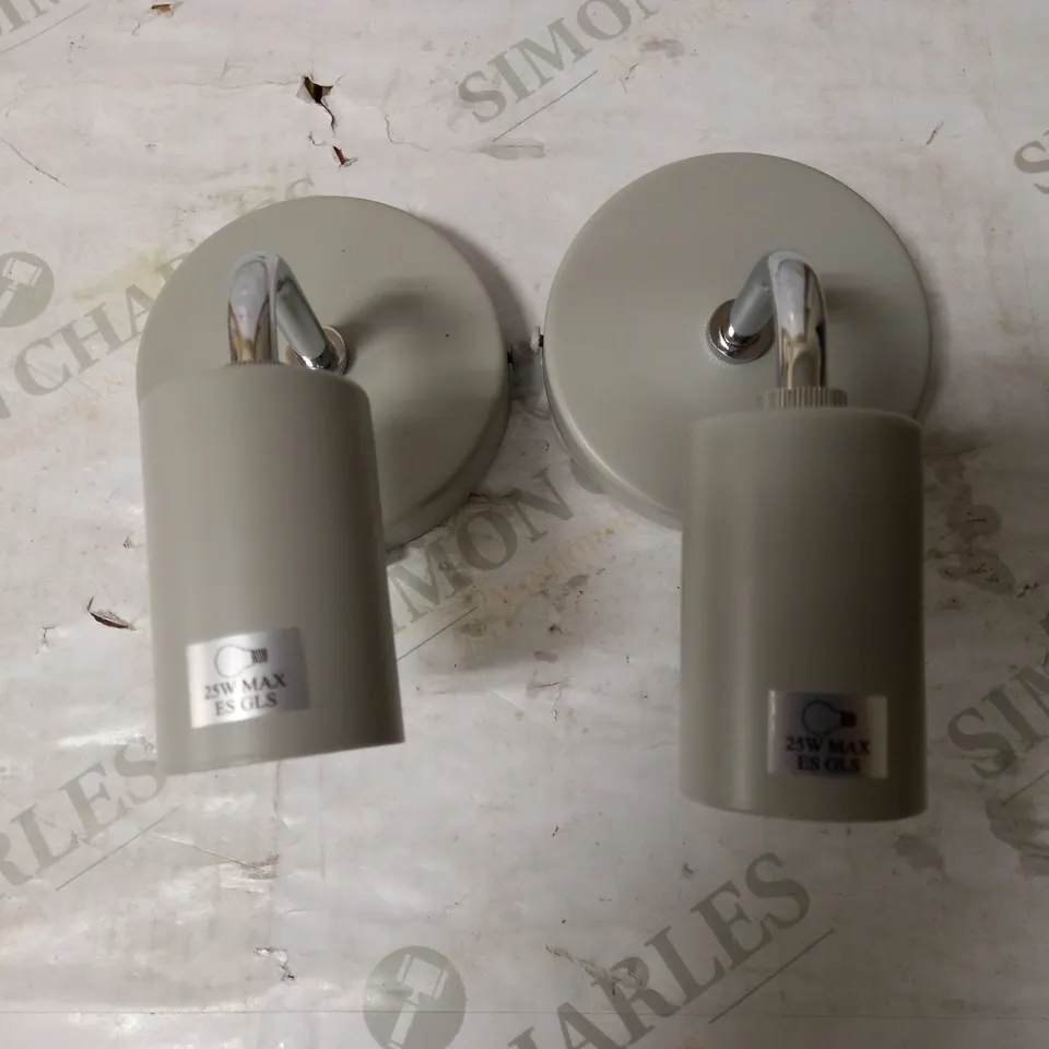 JOHN LEWIS SPOKE WALL LIGHTS, SET OF 2, GREY/CHROME