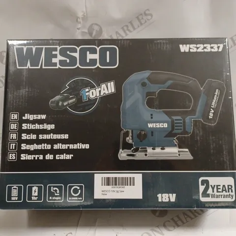 BOXED WESCO WS2337 18V JIGSAW