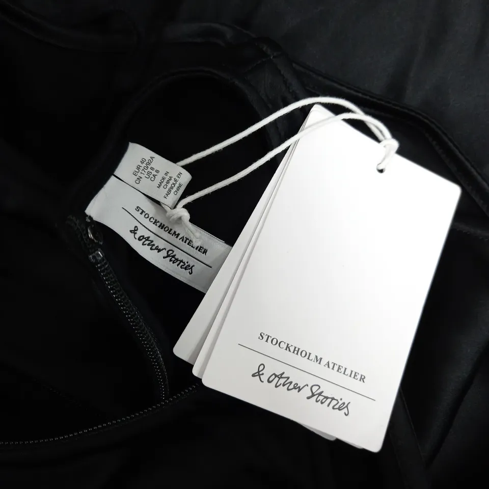 STOCKHOLM ATELIER & OTHER STORIES BACK ZIP DRESS IN BLACK - EU 40