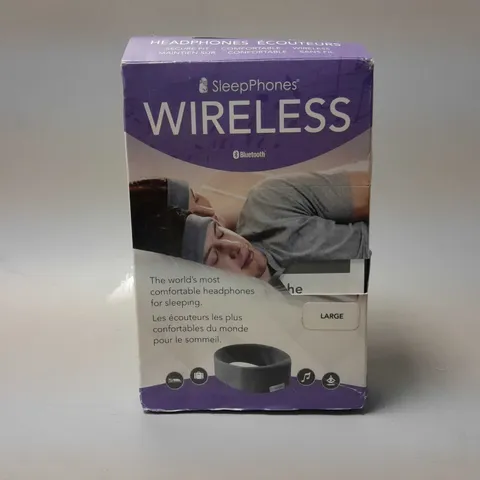 BOXED SLEEPPHONES WIRELESS HEADPHONES (BLACK) - SIZE LARGE