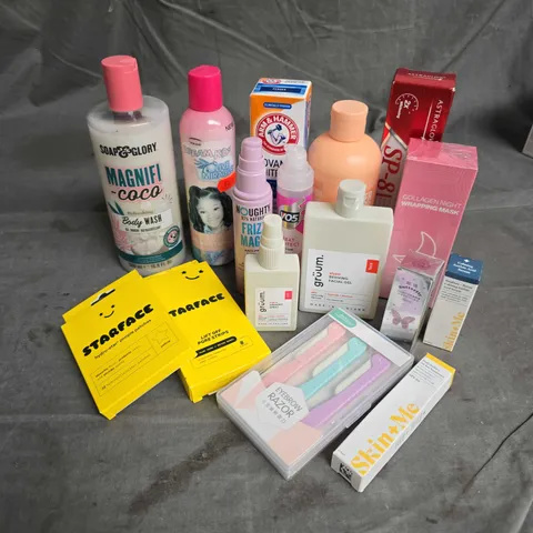 APPROXIMATELY 20 ASSORTED HEALTH & BEAUTY PRODUCTS TO INCLUDE - HAIRBURST SHAMPOO - COLLAGEN NIGHT WRAPPING MASK - SKIN+ME SUNSCREEN - ETC