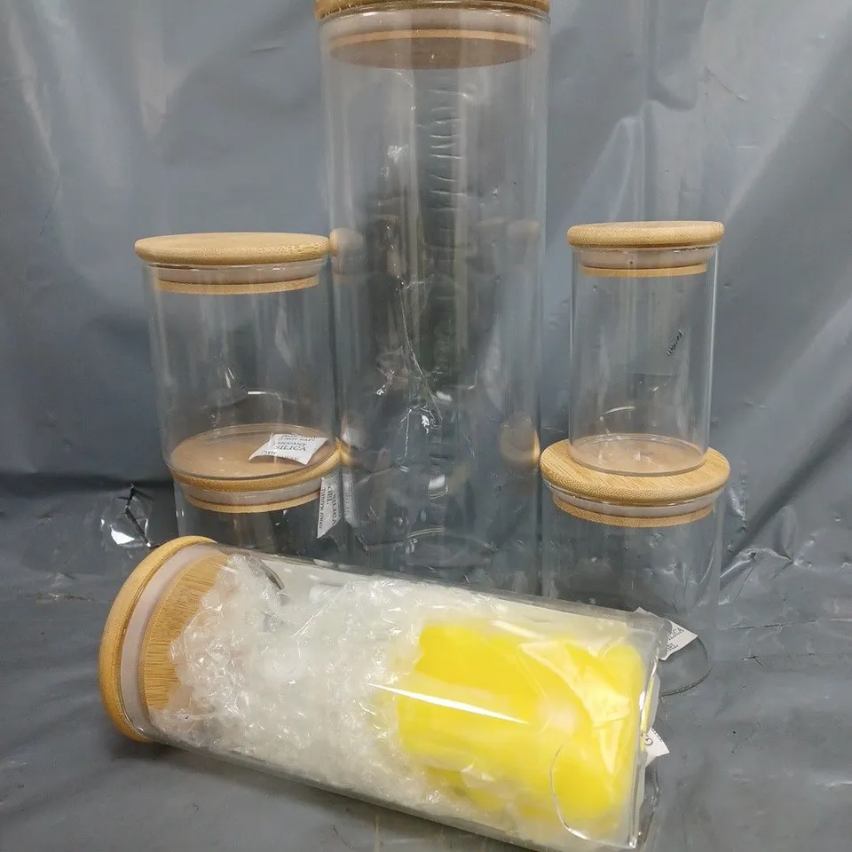 UNBRANDED SET OF GLASS STORAGE JARS
