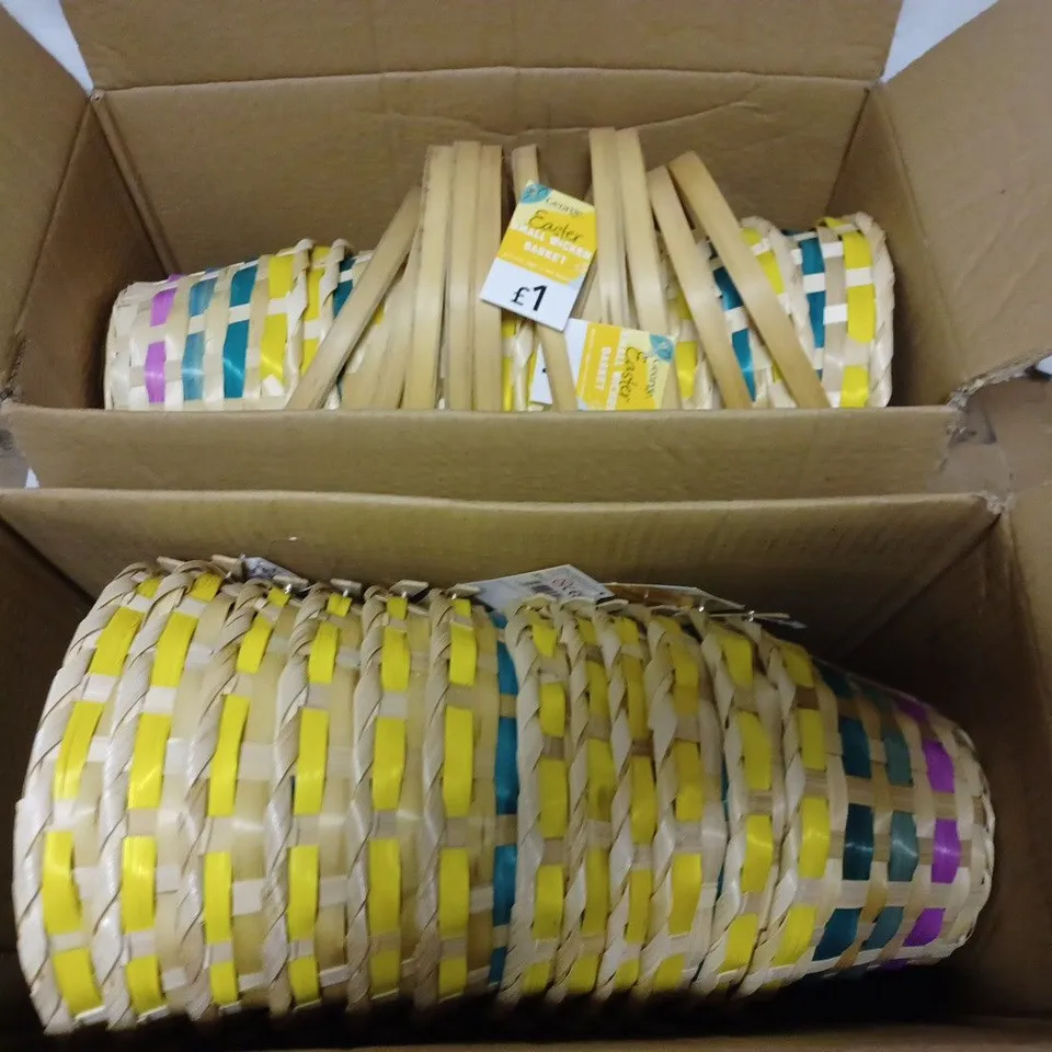 2 BOXES OF 12 BRAND NEW EASTER SMALL WICKER BASKETS (2 x 12)