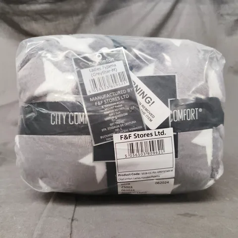 BAGGED CITY COMFORT LADIES PYJAMAS IN GREY STAR SIZE MEDIUM