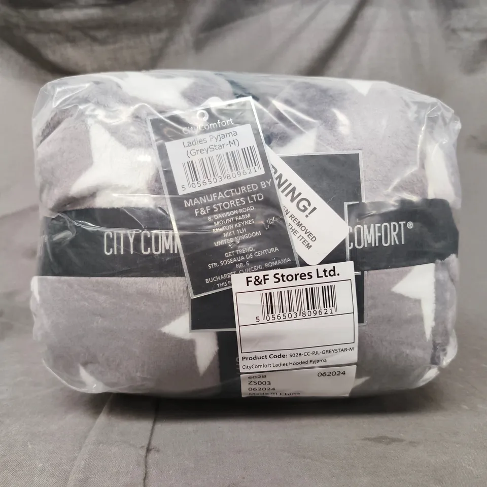 BAGGED CITY COMFORT LADIES PYJAMAS IN GREY STAR SIZE MEDIUM
