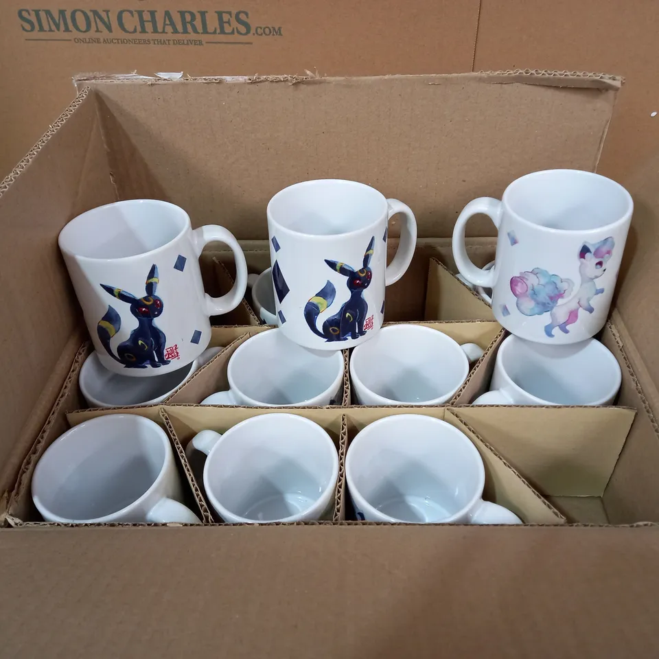 BOX OF APPROXIMATELY 36 ASSORTED DESIGNER POKEMON DETAIL MUGS