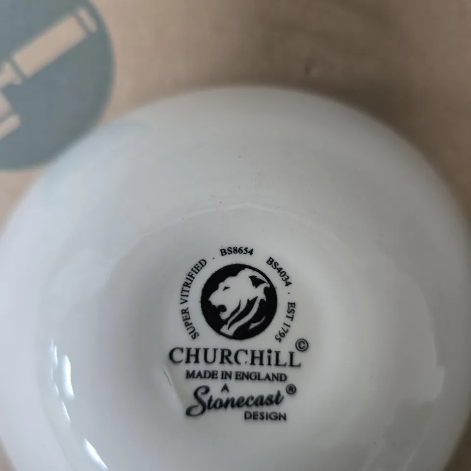 CHURCHILL STONECAST BOWL, MADE IN ENGLAND – TURQUOISE INTERIOR