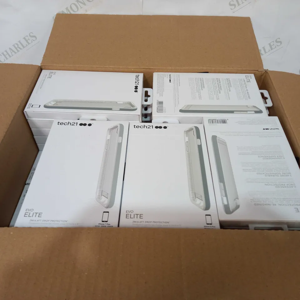 BOX OF 79 BRAND NEW TECH 21 EVO ELITE 2M DROP PROTECTION IPHONE 7/8 PLUS PHONE CASES