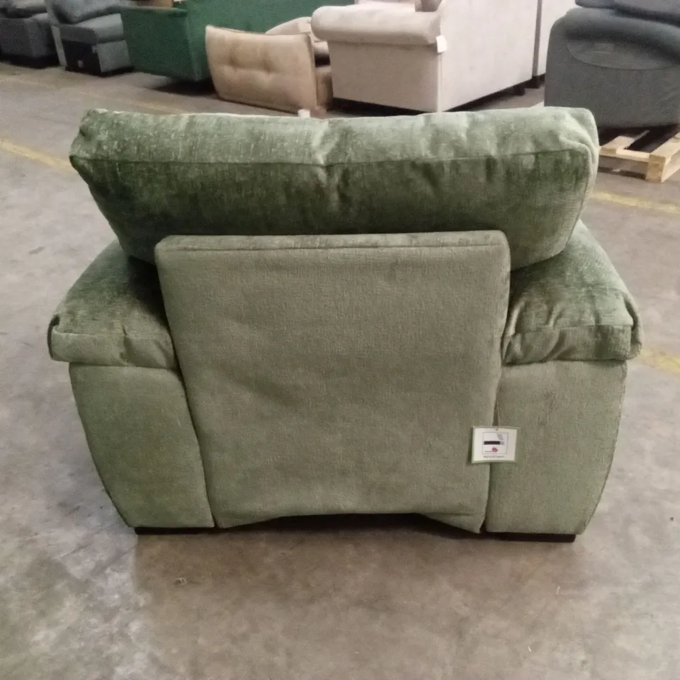 SALERNO STANDARD BACK FABRIC ARMCHAIR - OLIVE GREEN RRP £449