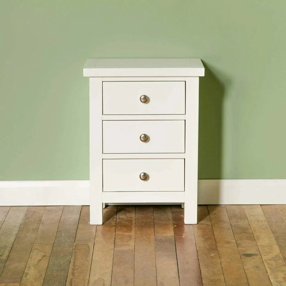 BOXED TAHOE 3 DRAWER BEDSIDE TABLE