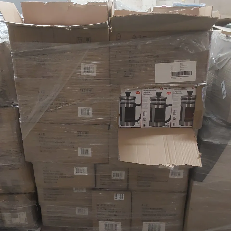 PALLET TO CONTAINING A VERY LARGE QUANTITY OF CAFETIERE COFFEE MAKERS