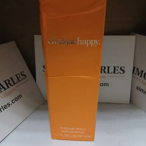 BOXED AND SEALED CLINIQUE HAPPY PERFUME SPRAY 50ML