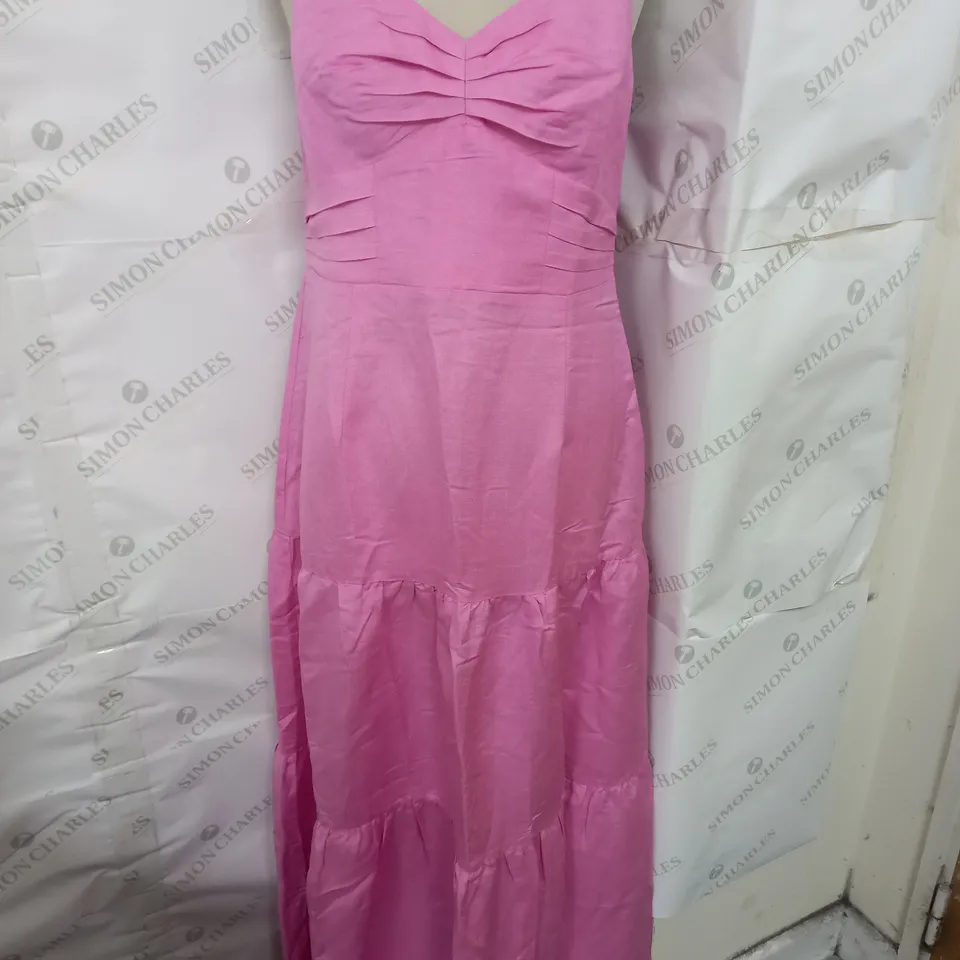 SOSANDAR CUT OUT LINEN MAXI DRESS IN PINK SIZE 10
