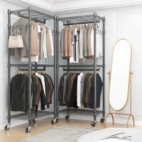 BOXED GINJIRO 60CM W ROLLING CLOTHES RACKS (SET OF 2) (2 BOXES)