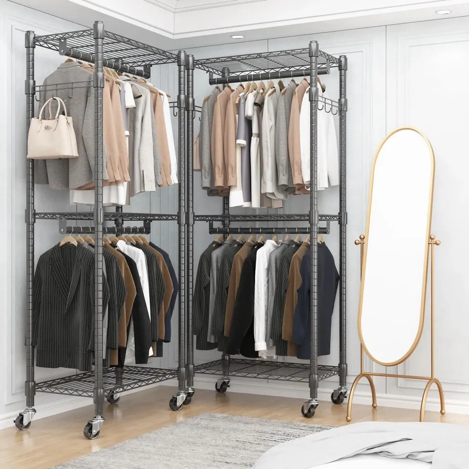 BOXED GINJIRO 60CM W ROLLING CLOTHES RACKS (SET OF 2) (2 BOXES)