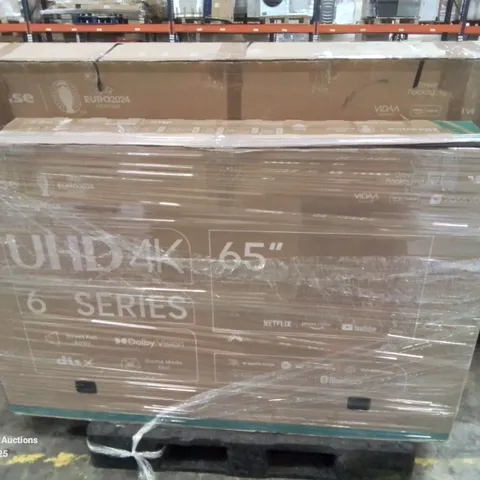 PALLET CONTAINING 5 ASSORTED TVS TO INCLUDE HISENSE AND TCL