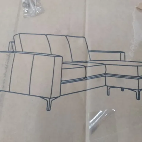 BOXED DESIGNER BALTIMORE PLUSH DOVE GREY FABRIC L SHAPED CORNER SOFA (MISSING CHAISE)