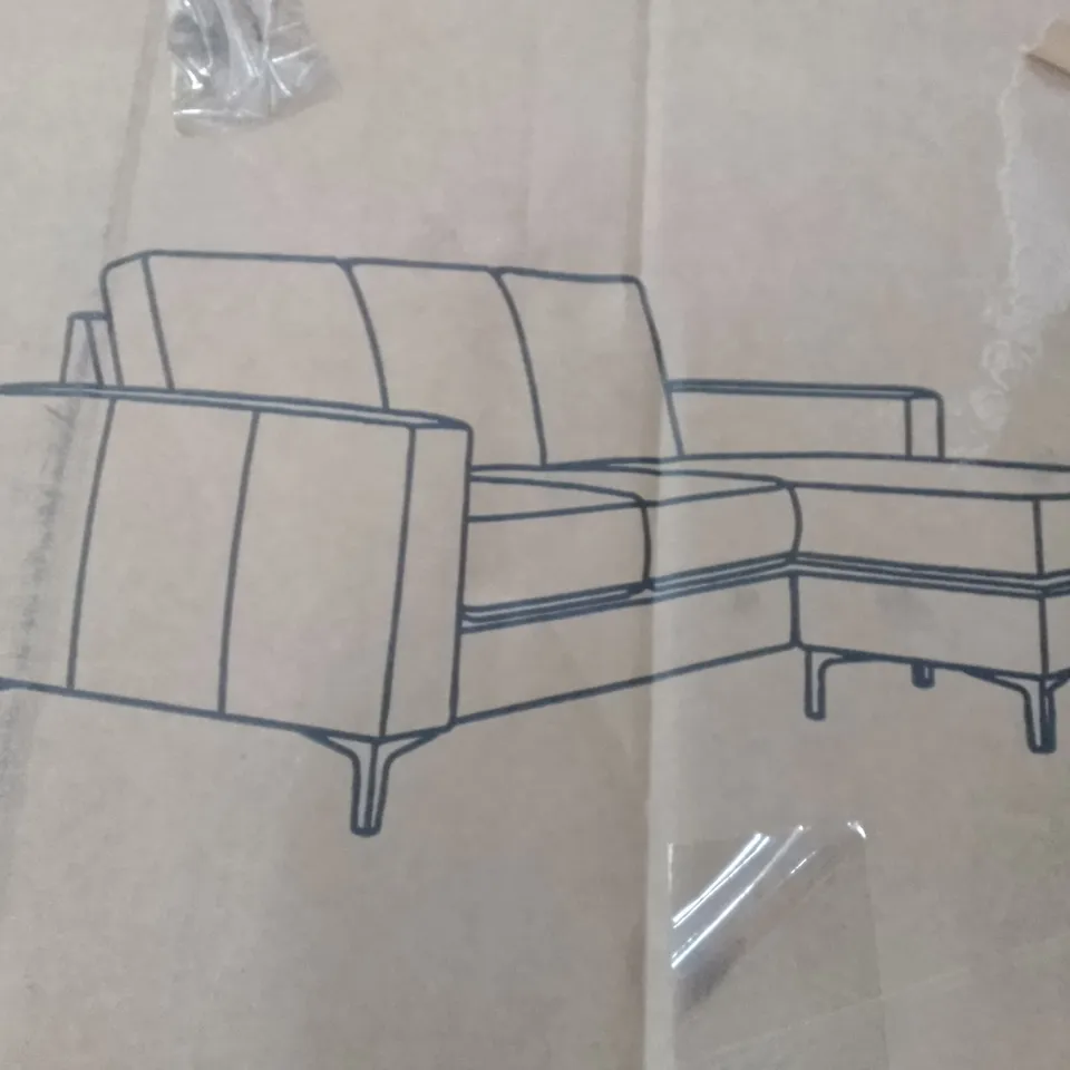 BOXED DESIGNER BALTIMORE PLUSH DOVE GREY FABRIC L SHAPED CORNER SOFA (MISSING CHAISE)