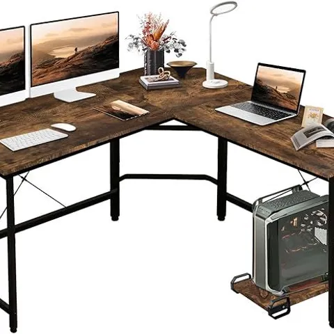 BOXED DAWOO L-SHAPED DESK-WOOD COMPUTER CORNER DESK - BLACK 