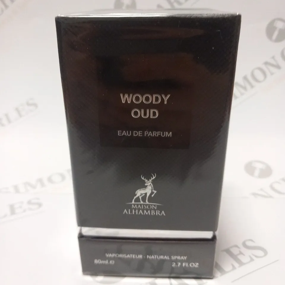 BOXED AND SEALED WOODY OUD EAU DE PARFUM MAISON ALHAMBRA 80ML