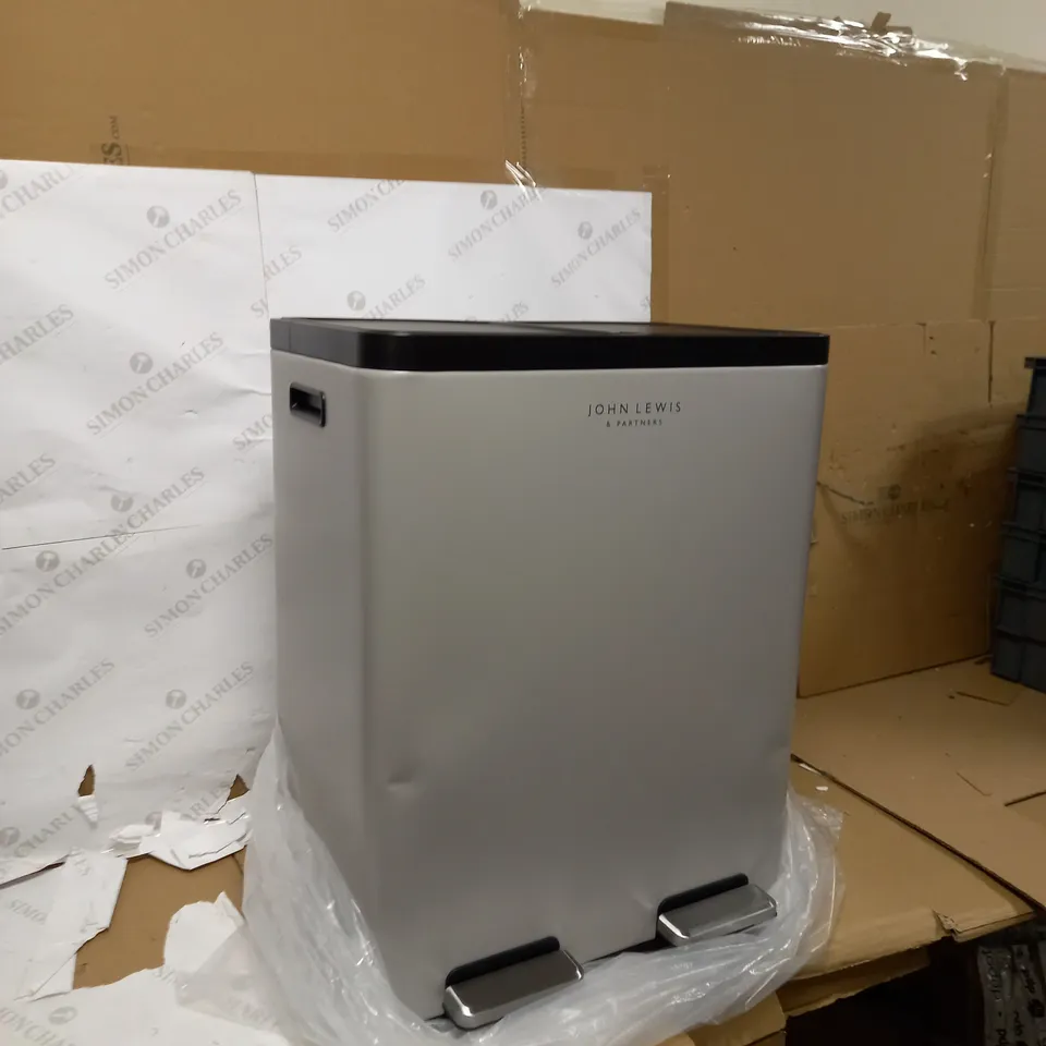 JOHN LEWIS GREY DOUBLE PEDAL BIN - COLLECTION ONLY