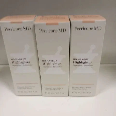 THREE BOXED PERRICONE NO MAKEUP HIGHLIGHTER 10ML