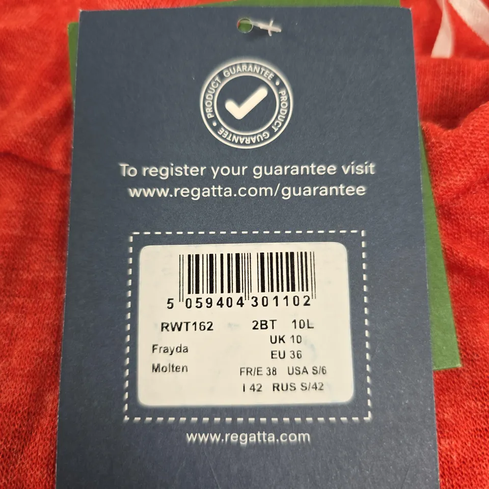 REGATTA GREAT OUTDOORS RED LONG-SLEEVE TOP – UK 10
