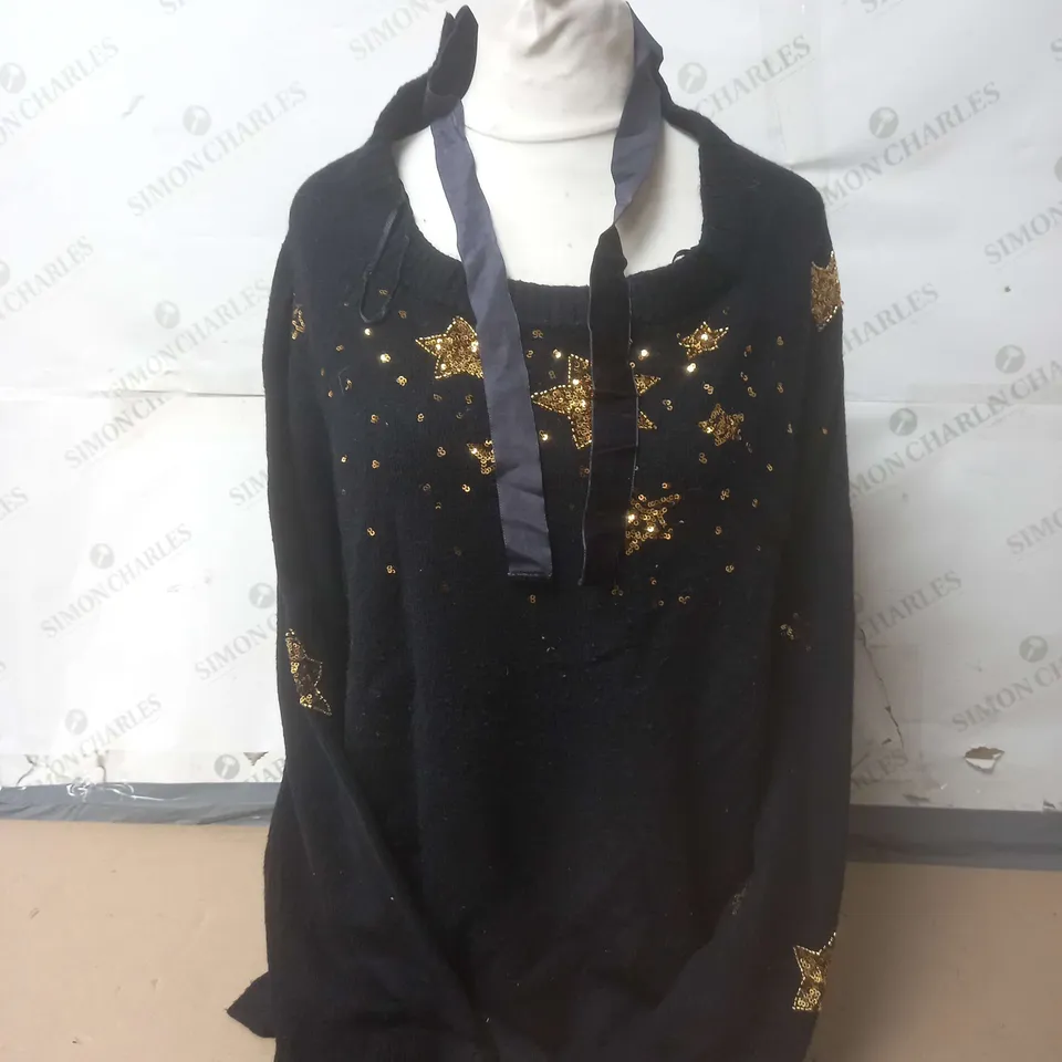 MONSOON SERENITY STAR JUMPER IN MIDNIGHT SIZE LARGE 