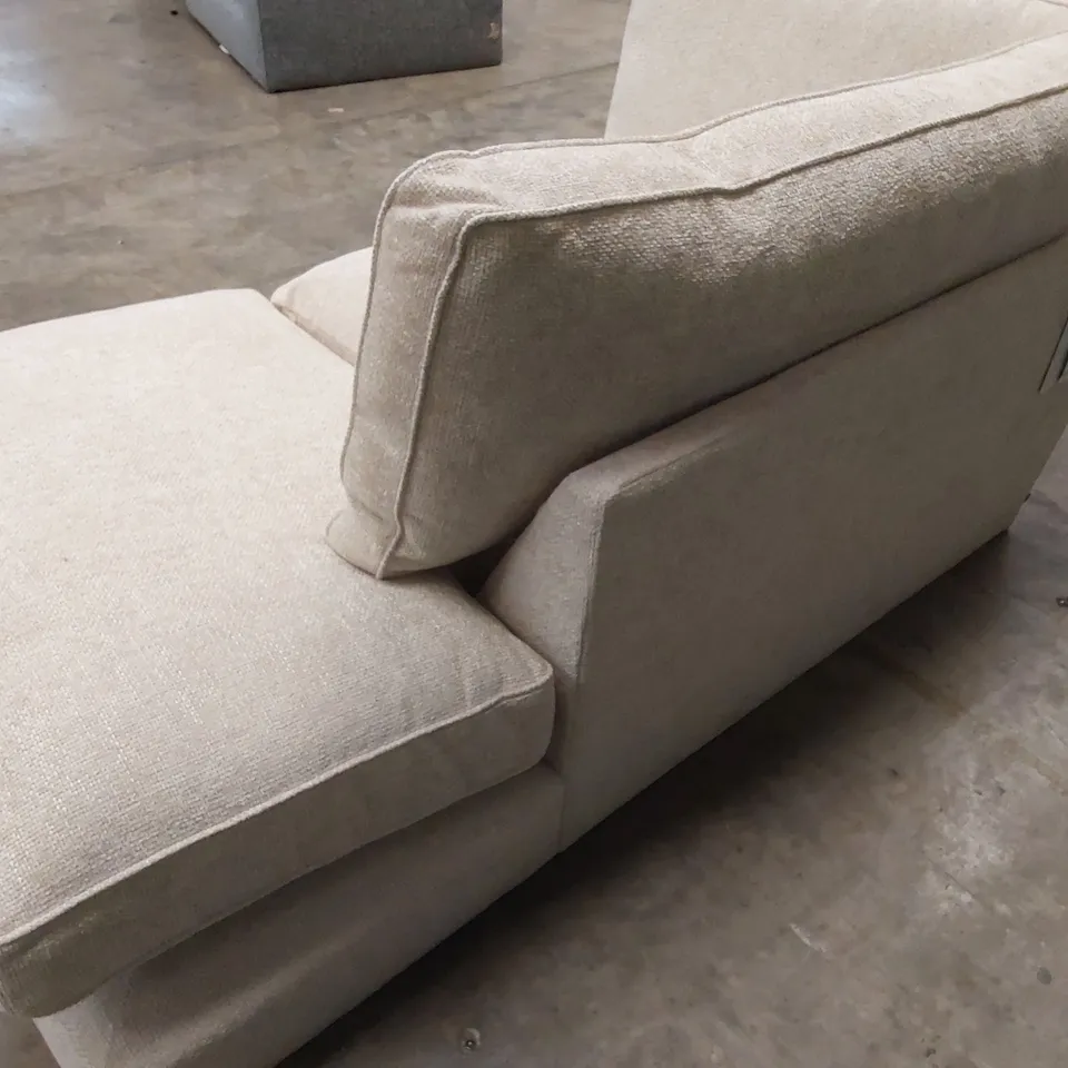 DESIGNER STAMFORD MEDIUM CORNER CHAISE CHUNKY CHENILLE OYSTER SOFA PART - INCOMPLETE SOFA PIECE