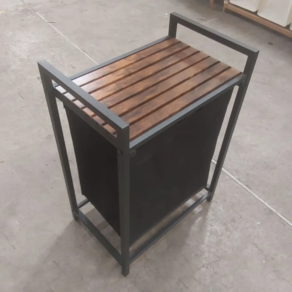 LAUNDRY BASKET, LAUNDRY HAMPER, PULL-OUT AND REMOVABLE LAUNDRY BAG, SHELF, METAL FRAME, 65L, 50 X 33 X 72 CM