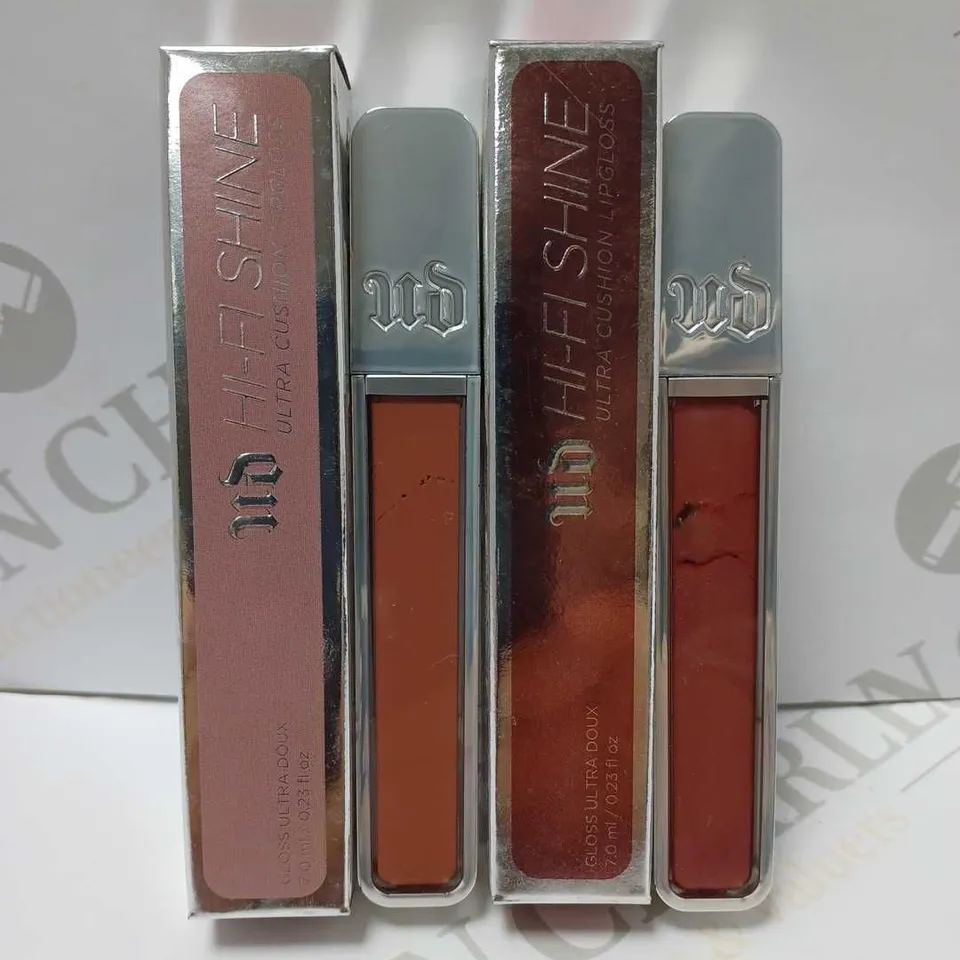LOT OF 2 URBAN DECAY HI-FI SHINE PINK LIP GLOSSES - NAKED & FUEL