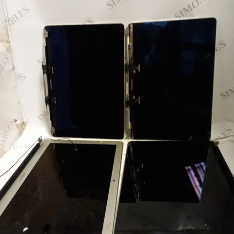 BOX OF APPROX 15 INDIVIDUAL COMPUTER PARTS TO INCLUDE THE BASE, SCREENS AND KEYBOARD. 