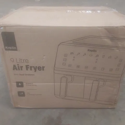 BOXED KEPLIN 9L AIRFRYER WITH DUAL DRAWERS