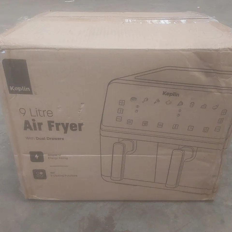 BOXED KEPLIN 9L AIRFRYER WITH DUAL DRAWERS