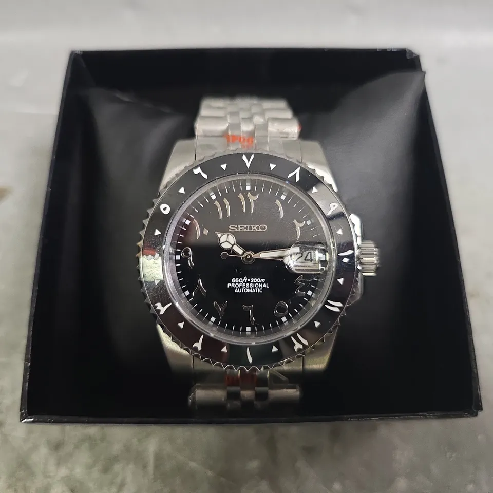 SEIKO AUTOMATIC BLACK DIAL WATCH