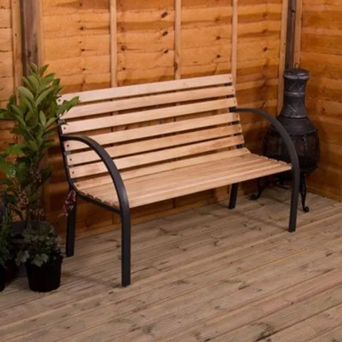 BOXED LASSIC VIDA DESIGNS SLATTED GARDEN BENCH - PINE (1 BOX)