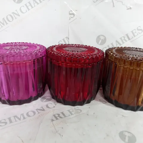 HOMEWORX BY HARRY SLATKIN SET OF FACETED 3 WICK CANDLES