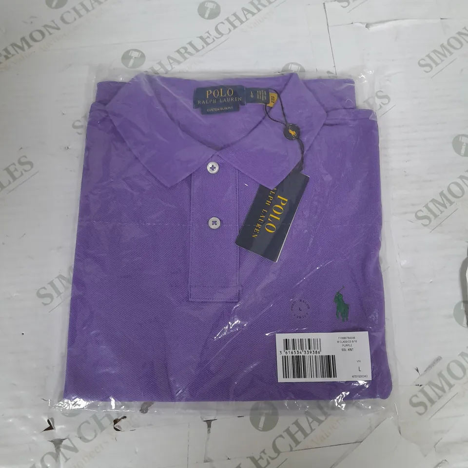 SEALED POLO RALPH LAUREN PURPLE POLO SHIRT - LARGE