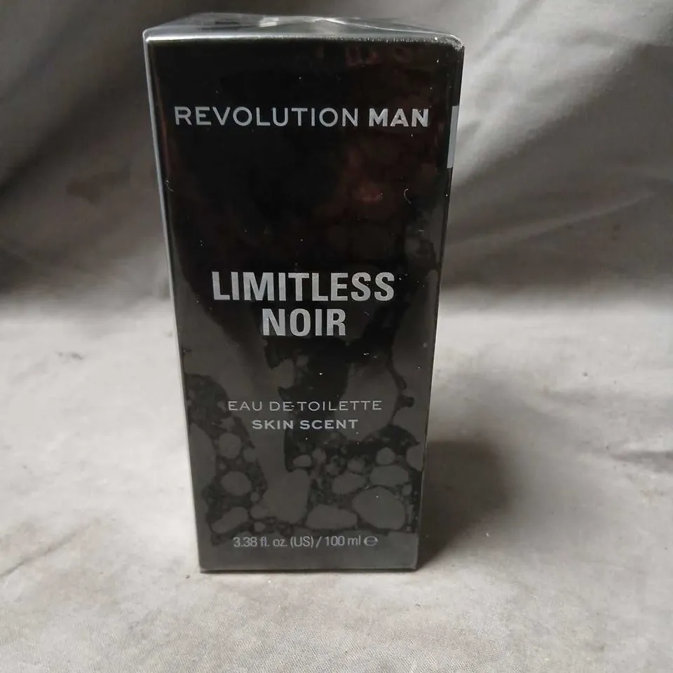 BOXED AND SEALED REVOLUTION MAN LIMITLESS NOIR EAU DE TOILETTE SKIN SCENT 100ML