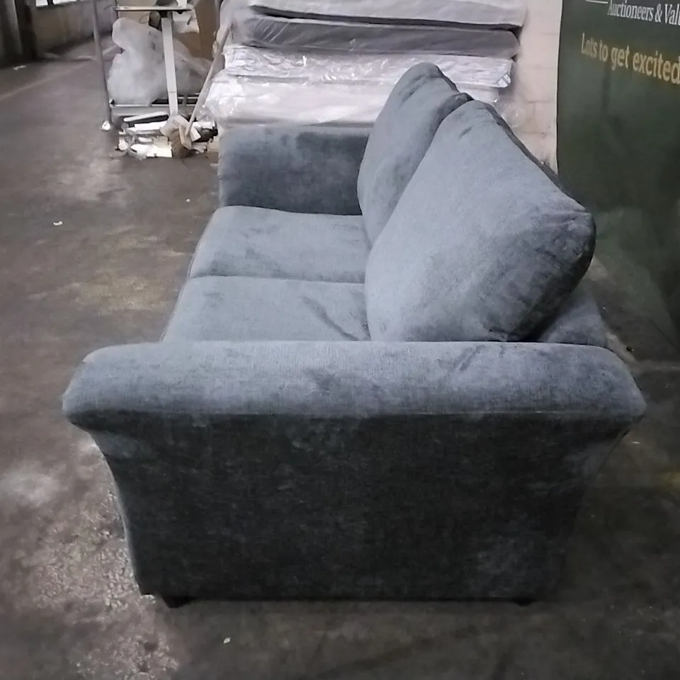 QUALITY DESIGNER CANTERBURY GREY FABRIC 2-SEATER SOFA