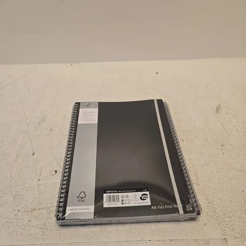 BOX OF 15 BLACK A4 PUKKA PADS 