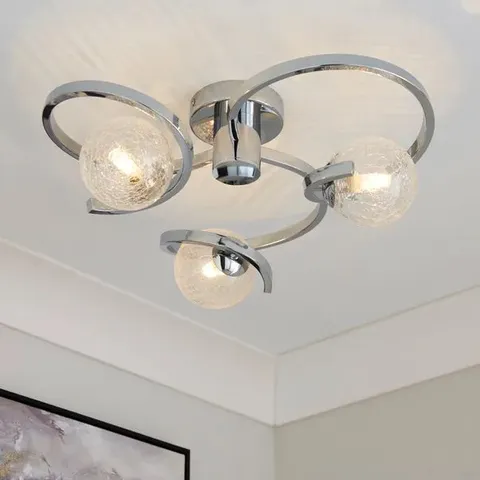 BOXED PENNY 3 LIGHT SEMI FLUSH CEILING LIGHT