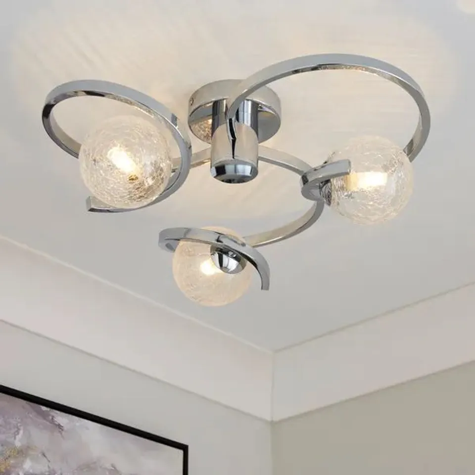 BOXED PENNY 3 LIGHT SEMI FLUSH CEILING LIGHT