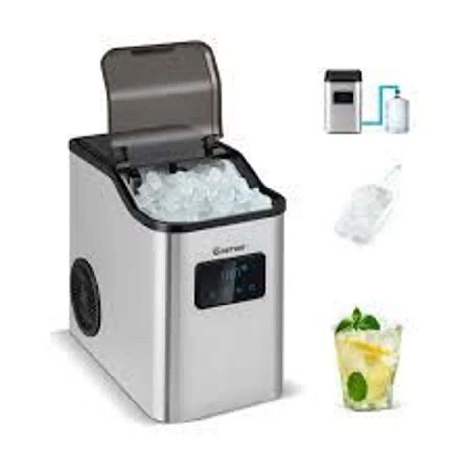 BOXED COUNTERTOP NUGGET ICE MAKER 24KG/DAY COMPACT CRUSHED PEBBLE ICE MAKER MACHINE