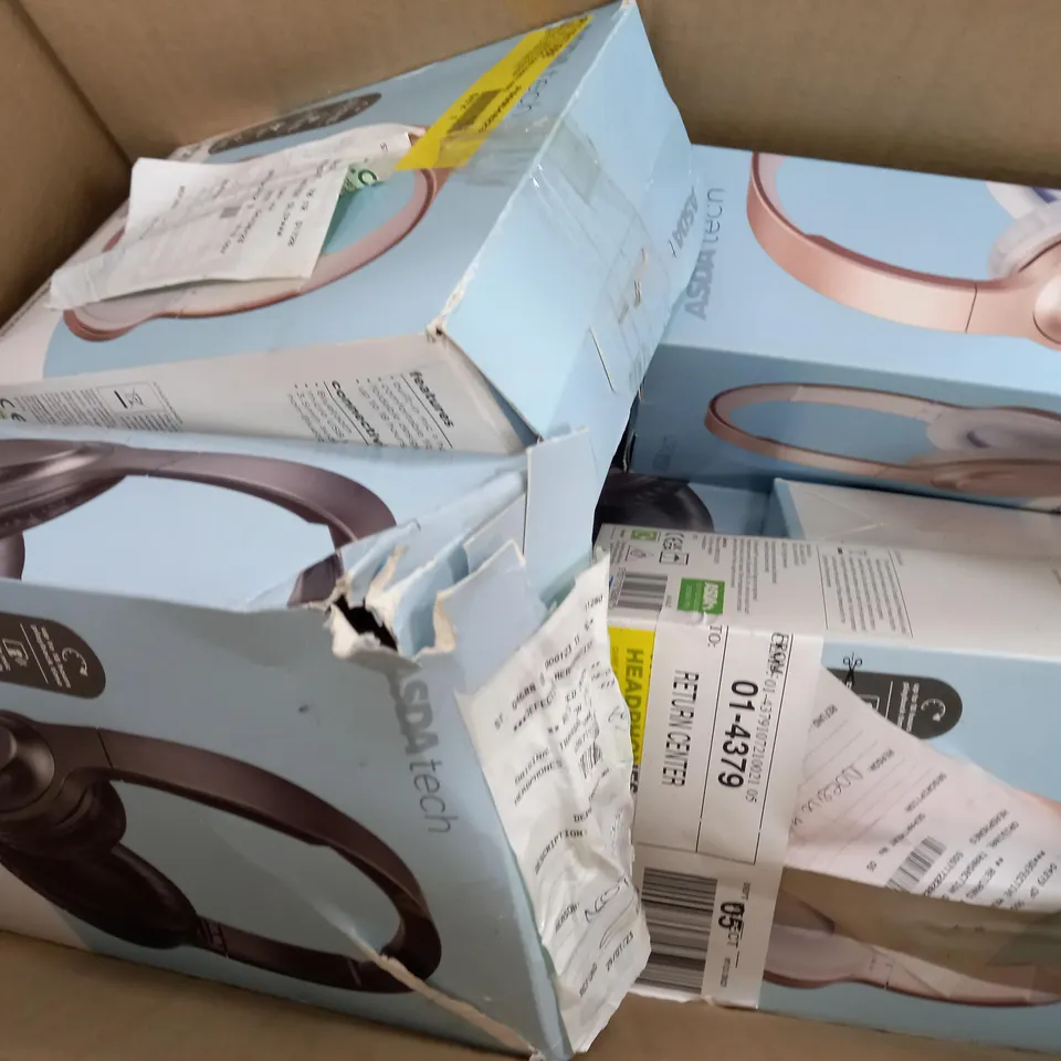 APPROXIMATELY 9 ASSORTED ASDA TECH HEADPHONES