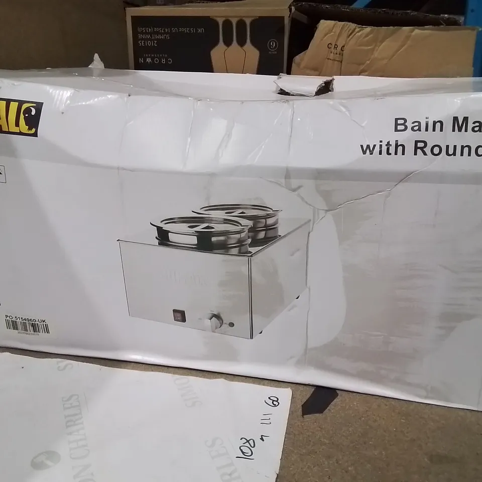 BOXED BUFFALO BAIN MARIE WITH ROUND POTS