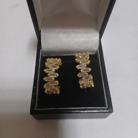 BUTLER & WILSON IRREGULAR BAGUETTE CRYSTAL HOOP EARRINGS 