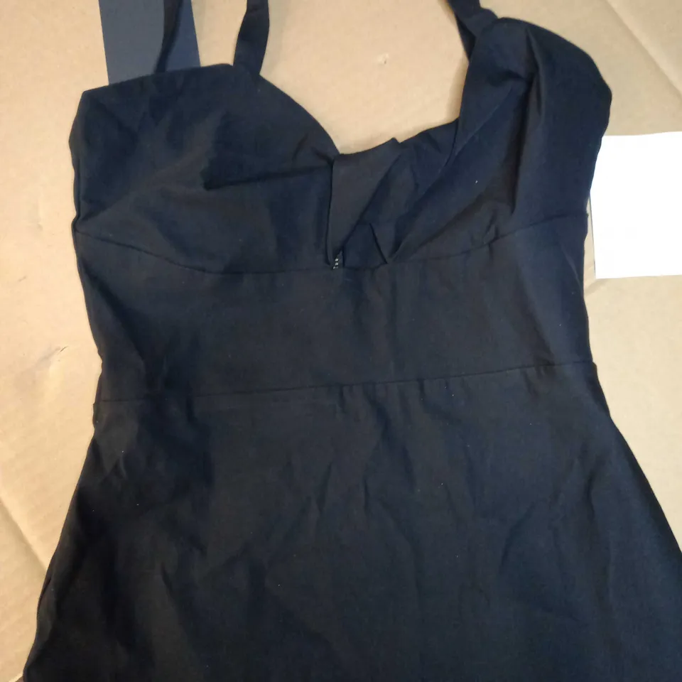 VESPER BLACK BODYCON MIDI DRESS - SIZE 6