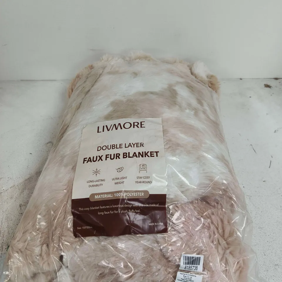 LIVMORE DOUBLE LAYER FAUX FUR BLANKET – 150X200 CM