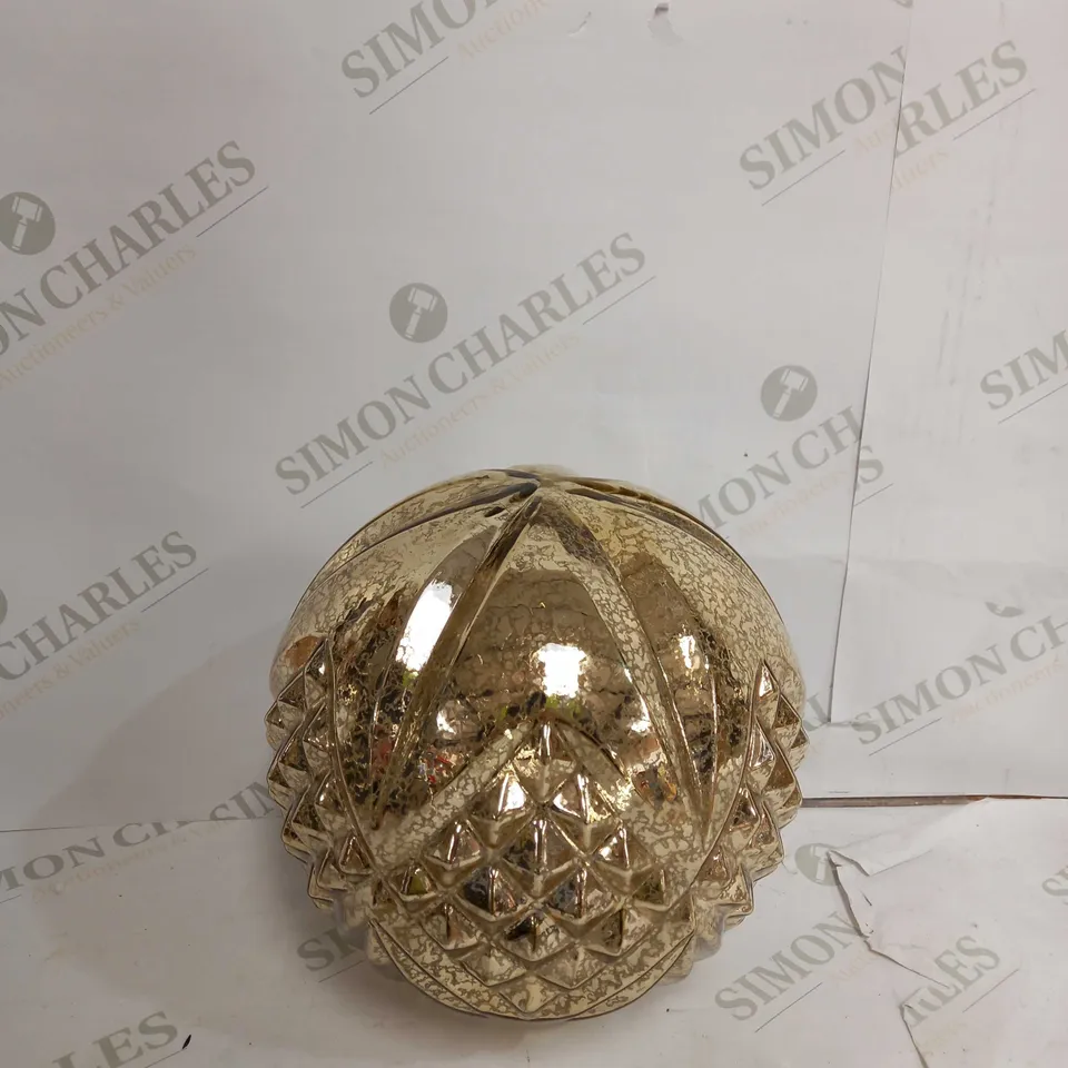 BOXED ALISON CORK ROTATING LIGHT GOLD CUT GLASS DECORATION